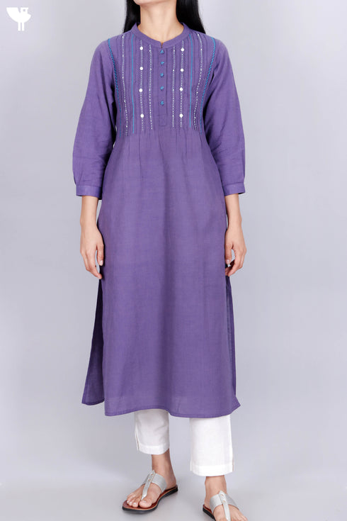 Khaadi Cotton Kurta with Embroidery